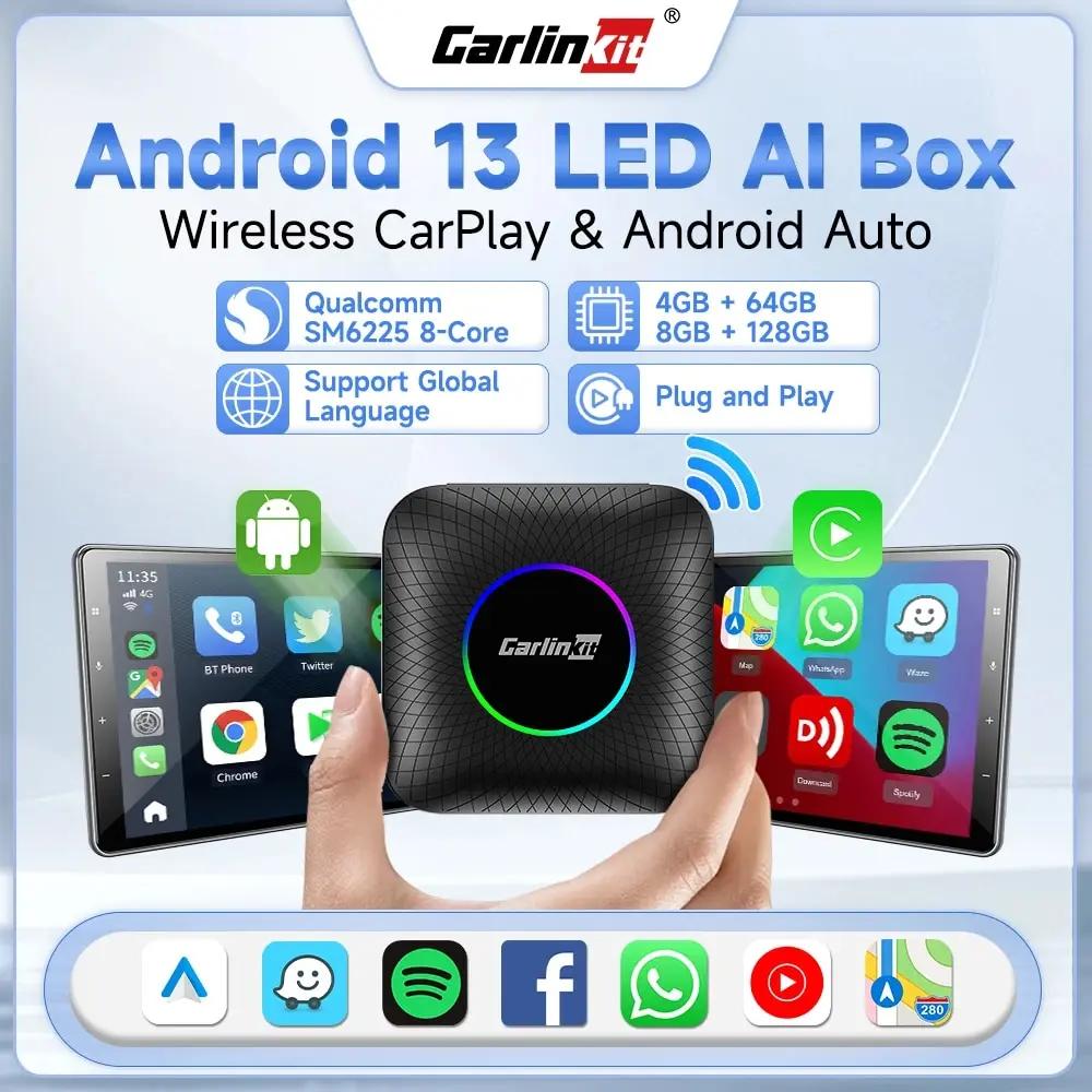 CarlinKit ī÷ TV ڽ, ȵ̵ ڵ  ī÷ , ø Ƽ  IOS17  Ʈ ڽ, ȵ̵ 13, SM6225, 8 128G